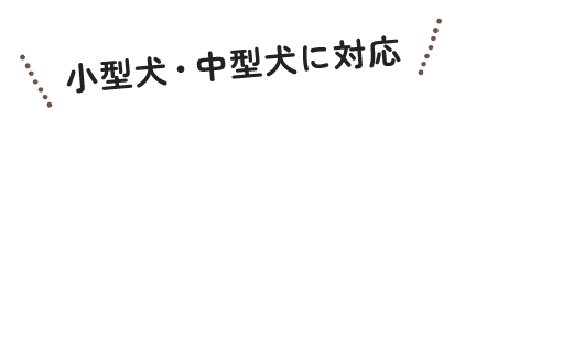 小型犬・中型犬に対応